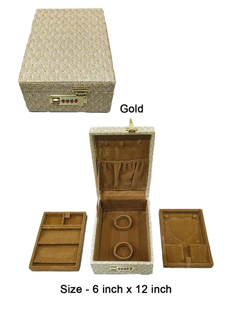 Jewellery Box in Gold color with Lock - JB-91