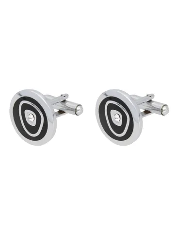 Cufflinks in Black color and Rhodium finish - CNB21599