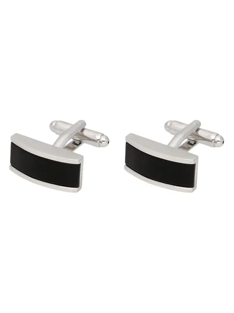 Cufflinks in Black color and Rhodium finish - CNB21598