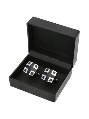 Cufflinks in Black color and Rhodium finish - CNB21600