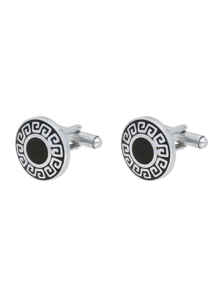 Cufflinks in Black color and Rhodium finish - CNB21603