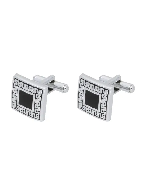 Cufflinks in Black color and Rhodium finish - CNB21604