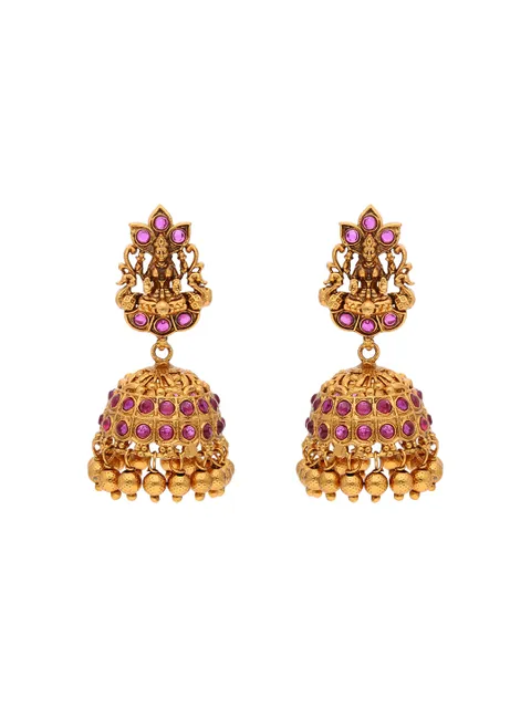 Temple Jhumka Earrings in Gold finish - RHI5512