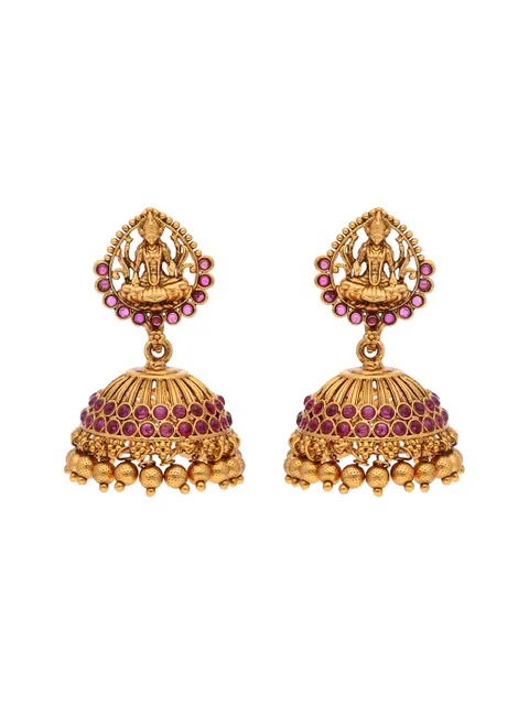 Temple Jhumka Earrings in Gold finish - RHI5532