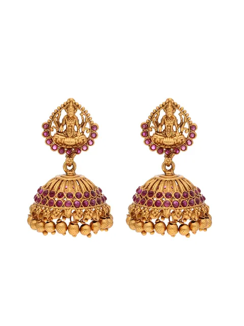 Temple Jhumka Earrings in Gold finish - RHI5511