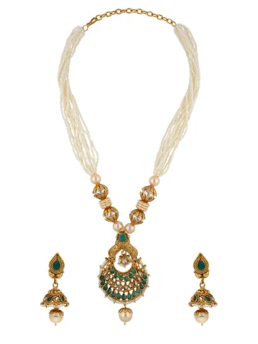 Antique Mala with Pendant in Gold finish - PRT6529
