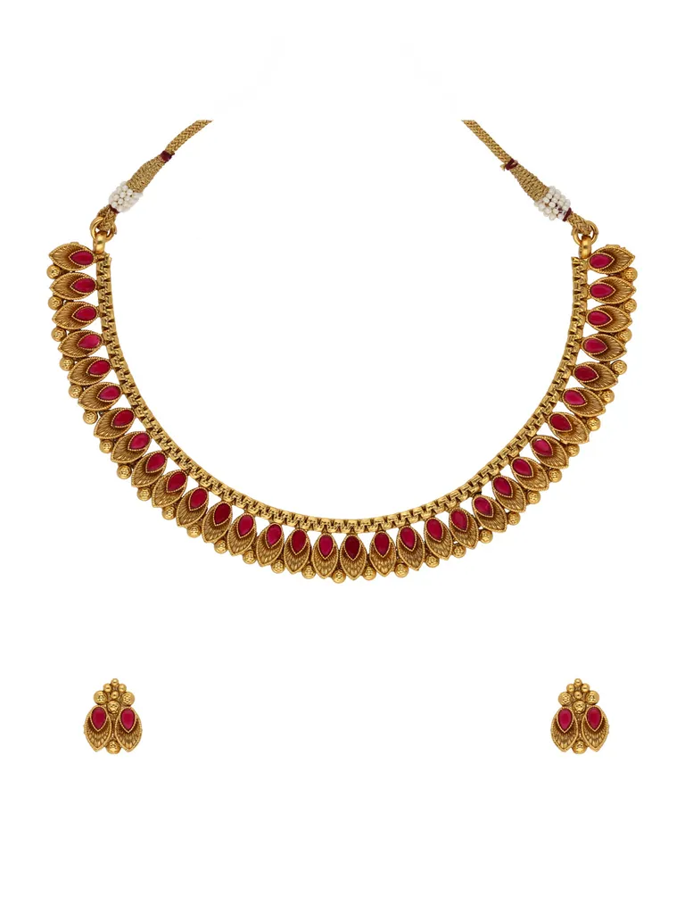 Antique Necklace Set in Gold finish - HEL1824