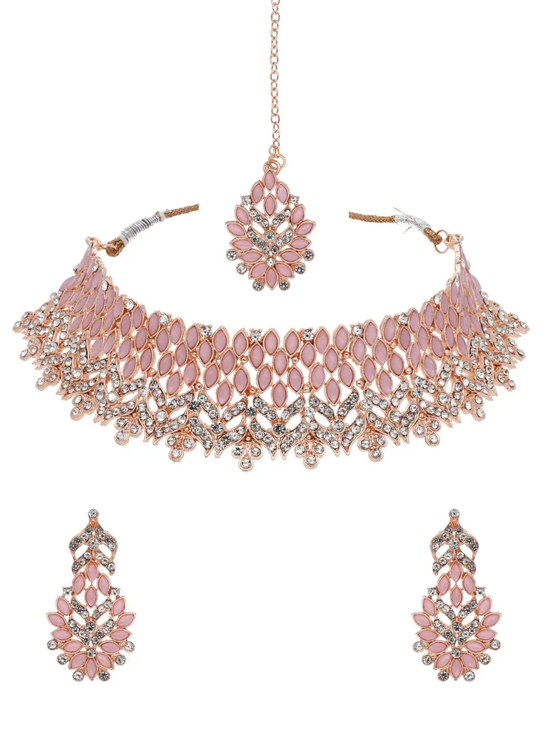 Traditional Necklace Set in Rose Gold finish - AVM19013