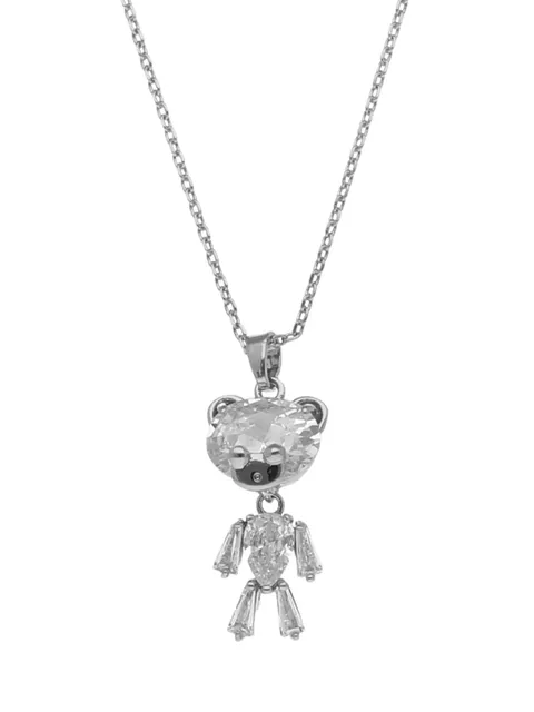 Western Pendant with Chain in Rhodium finish - CNB22462
