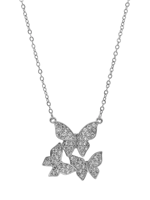 Western Pendant with Chain in Rhodium finish - CNB22502
