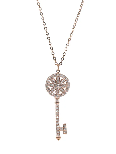 Western Pendant with Chain in Rose Gold finish - CNB22512