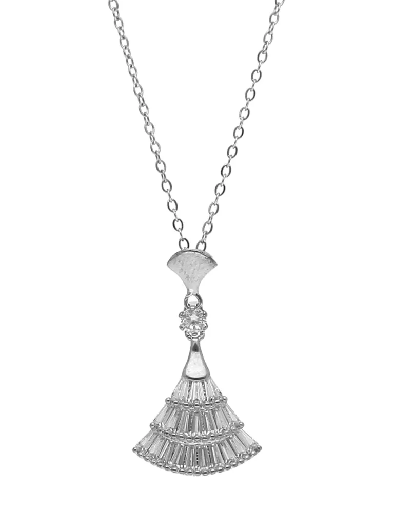 Western Pendant with Chain in Rhodium finish - CNB22519