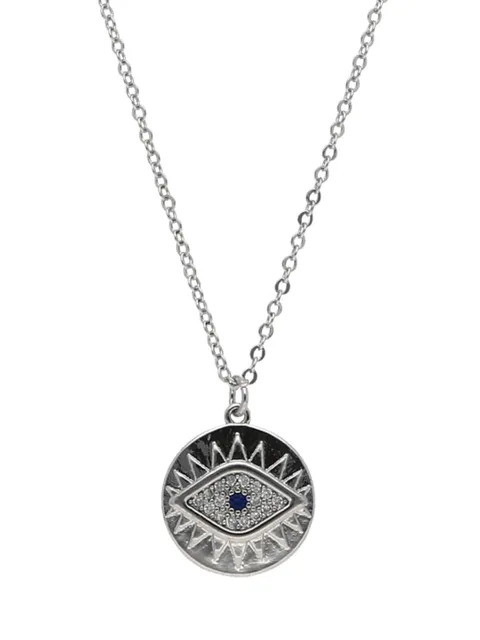 Western Pendant with Chain in Rhodium finish - CNB22540