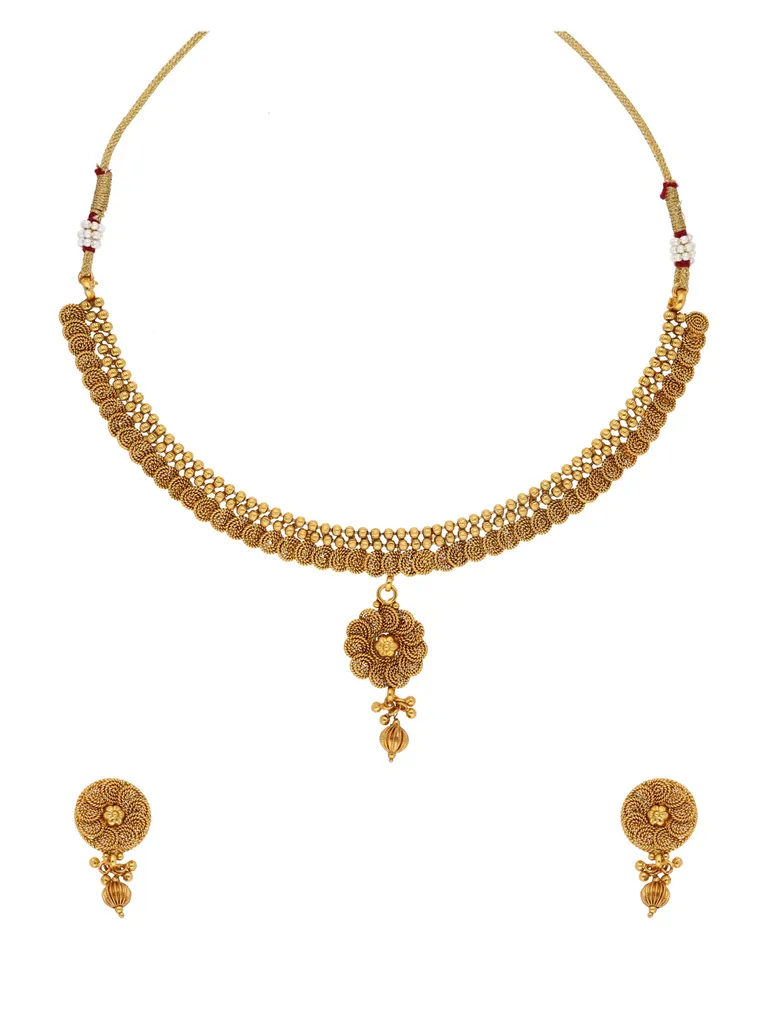 Antique Necklace Set in Gold finish - AMN5