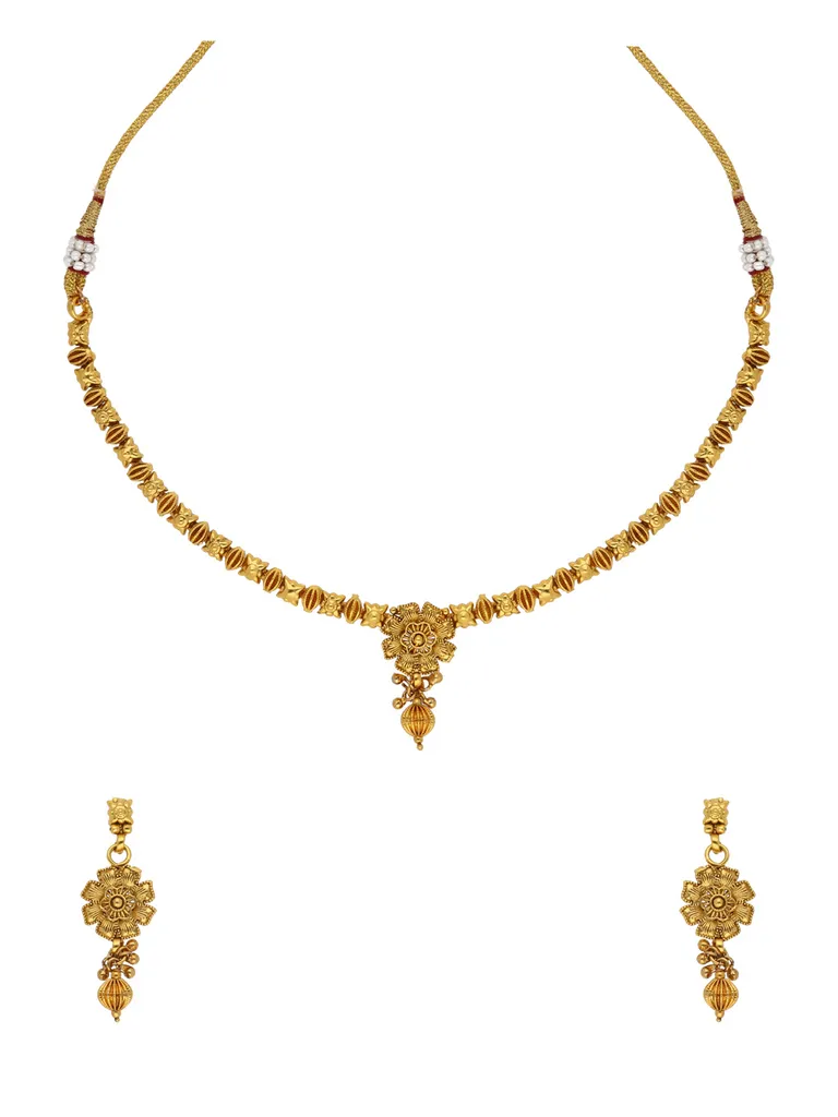 Antique Necklace Set in Gold finish - AMN4