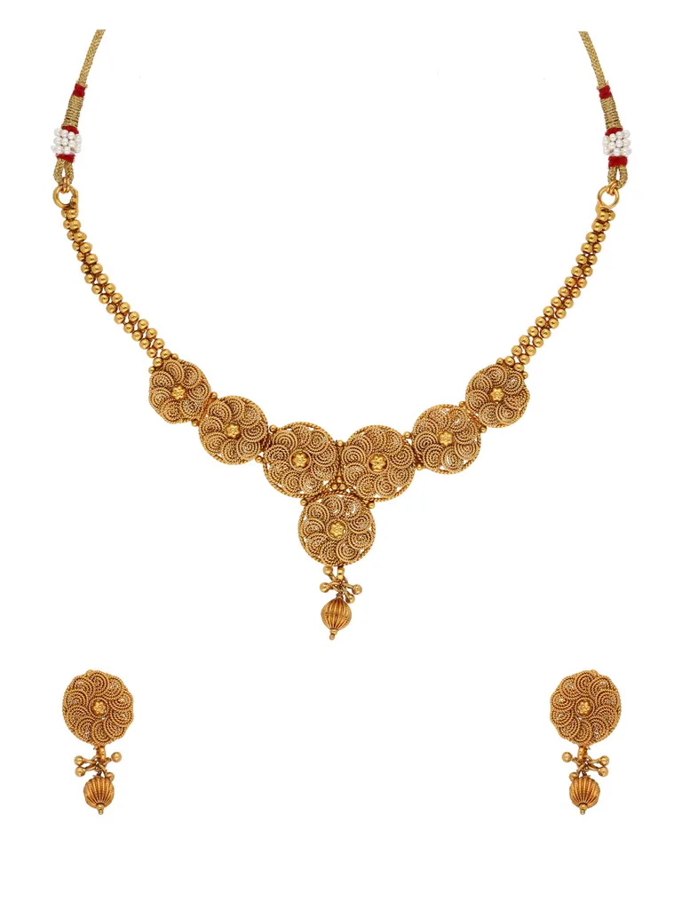 Antique Necklace Set in Gold finish - AMN8