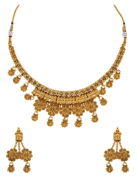 Antique Necklace Set in Gold finish - AMN22