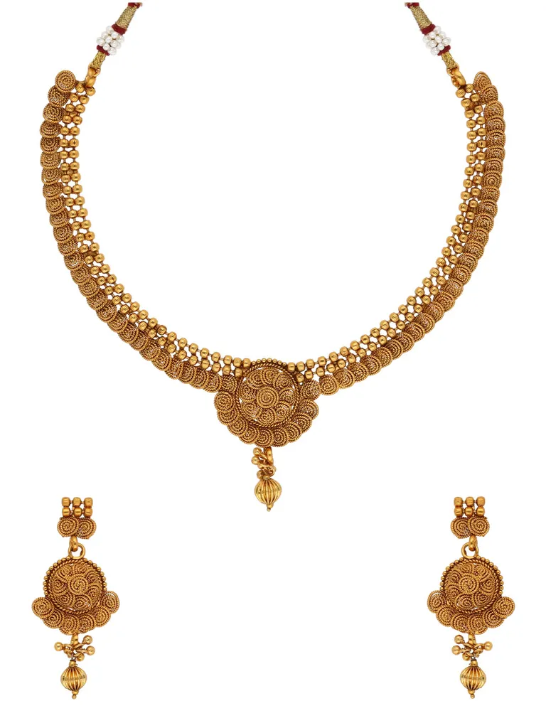 Antique Necklace Set in Gold finish - AMN28