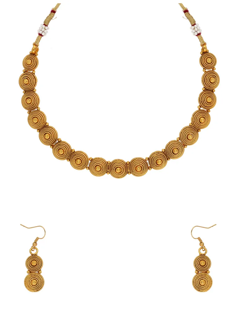 Antique Necklace Set in Gold finish - AMN34