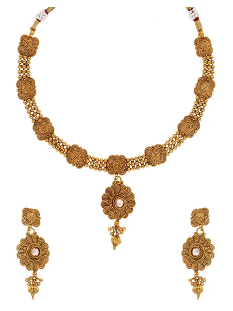 Antique Necklace Set in Gold finish - AMN65
