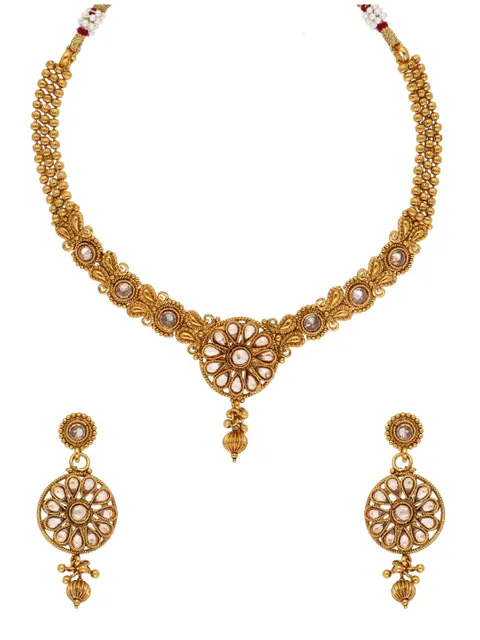 Antique Necklace Set in Gold finish - AMN64