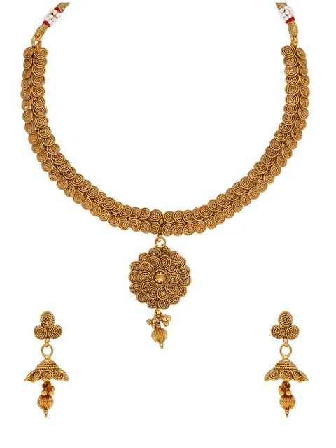 Antique Necklace Set in Gold finish - AMN75