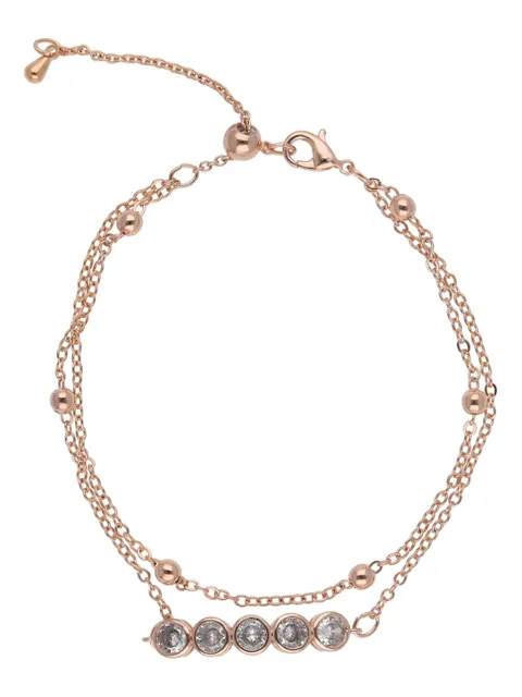 AD / CZ Loose / Link Bracelet in Rose Gold finish - CNB23686