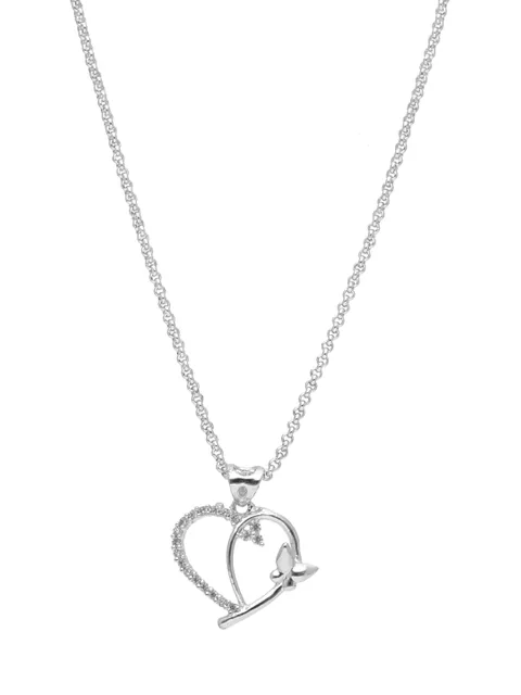 AD / CZ Heart Shape Pendant with Chain - CNB23903