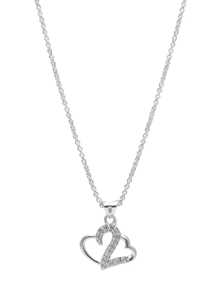 AD / CZ Heart Shape Pendant with Chain - CNB23906