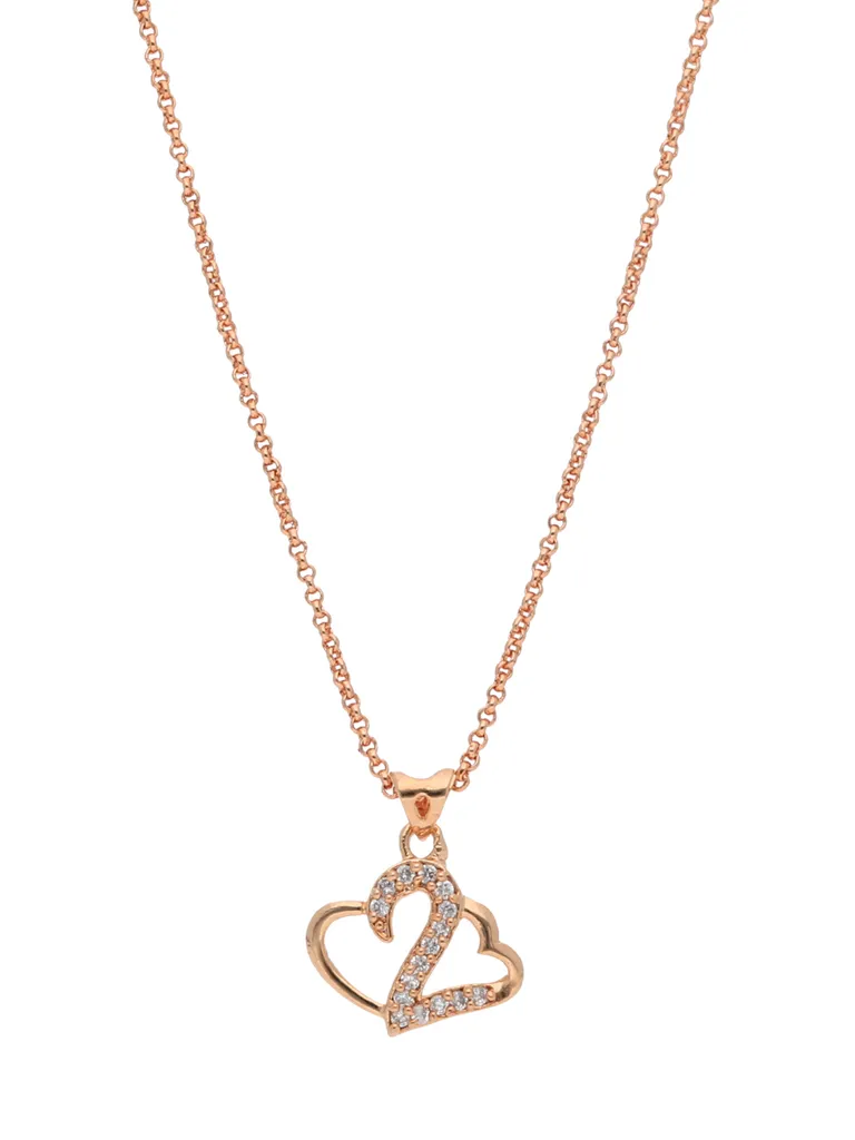 AD / CZ Heart Shape Pendant with Chain - CNB23905