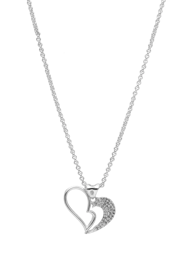 AD / CZ Heart Shape Pendant with Chain - CNB23912