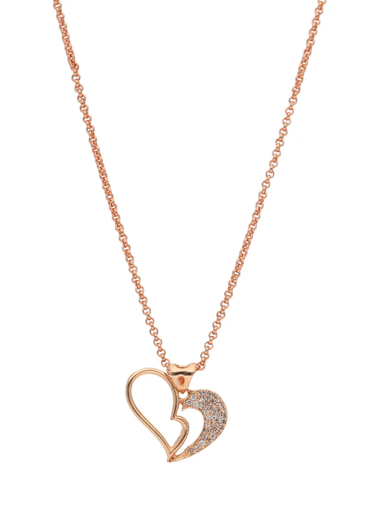 AD / CZ Heart Shape Pendant with Chain - CNB23911