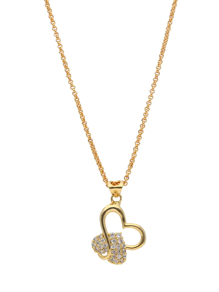 AD / CZ Heart Shape Pendant with Chain - CNB23916