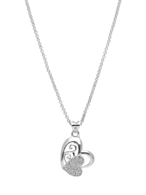 AD / CZ Heart Shape Pendant with Chain - CNB23918