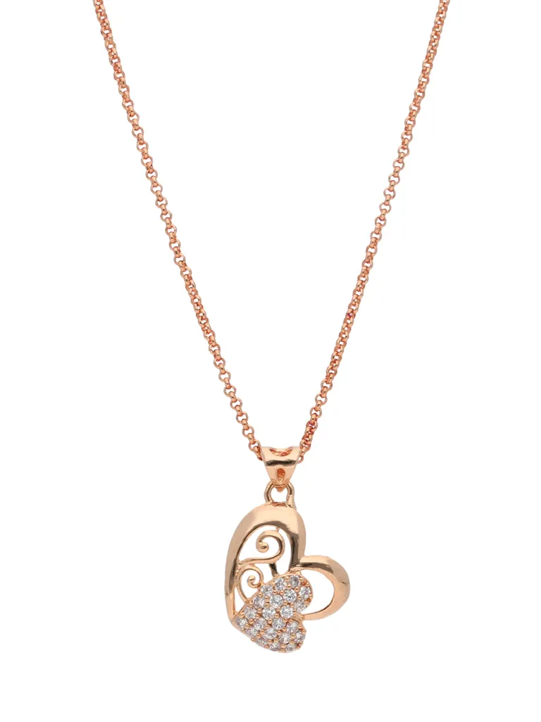 AD / CZ Heart Shape Pendant with Chain - CNB23917