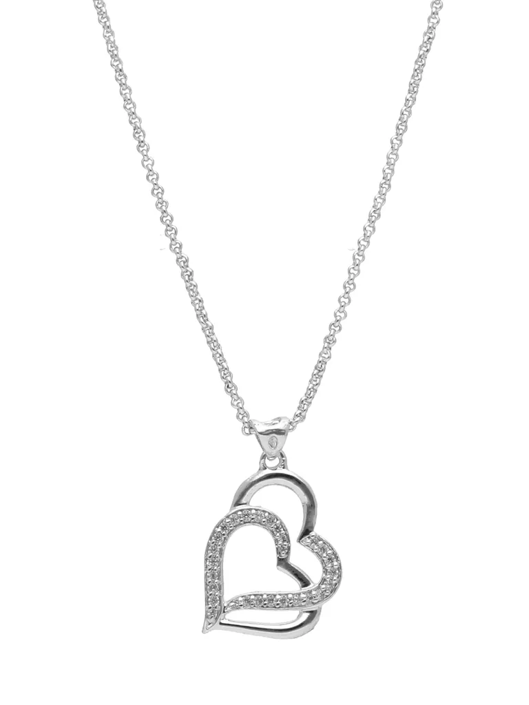 AD / CZ Heart Shape Pendant with Chain - CNB23921