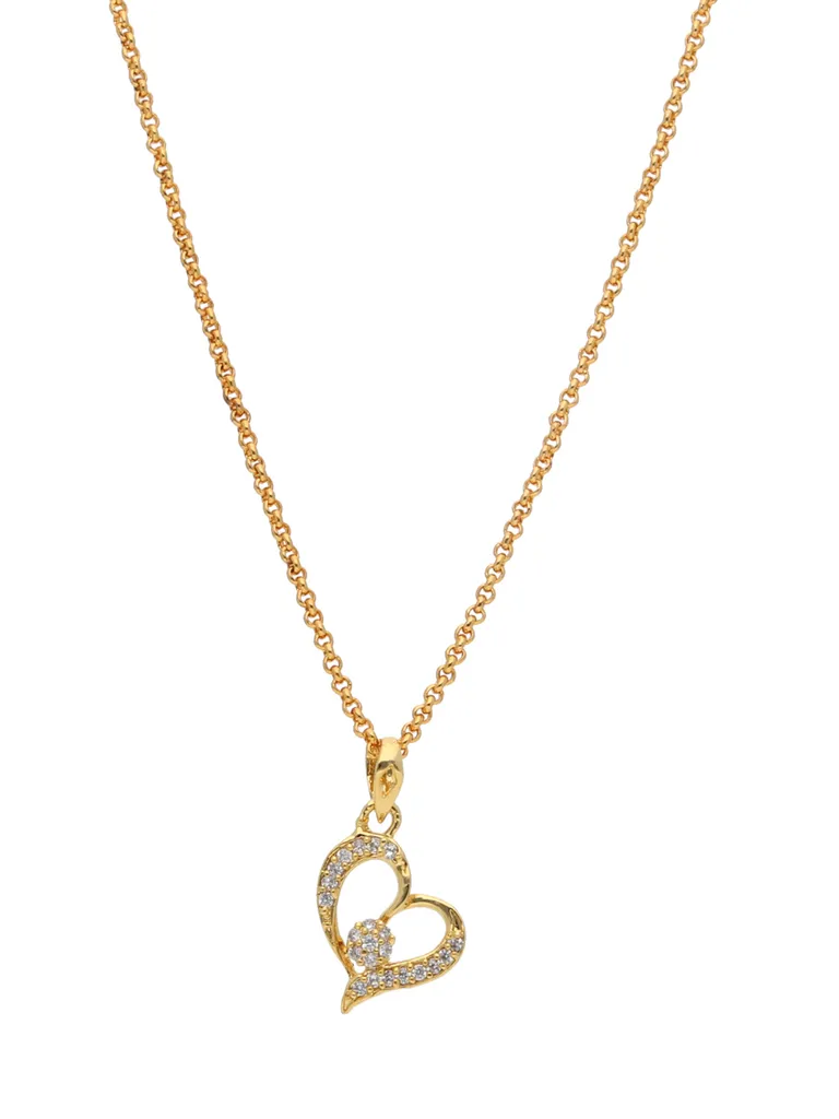 AD / CZ Heart Shape Pendant with Chain - CNB23925