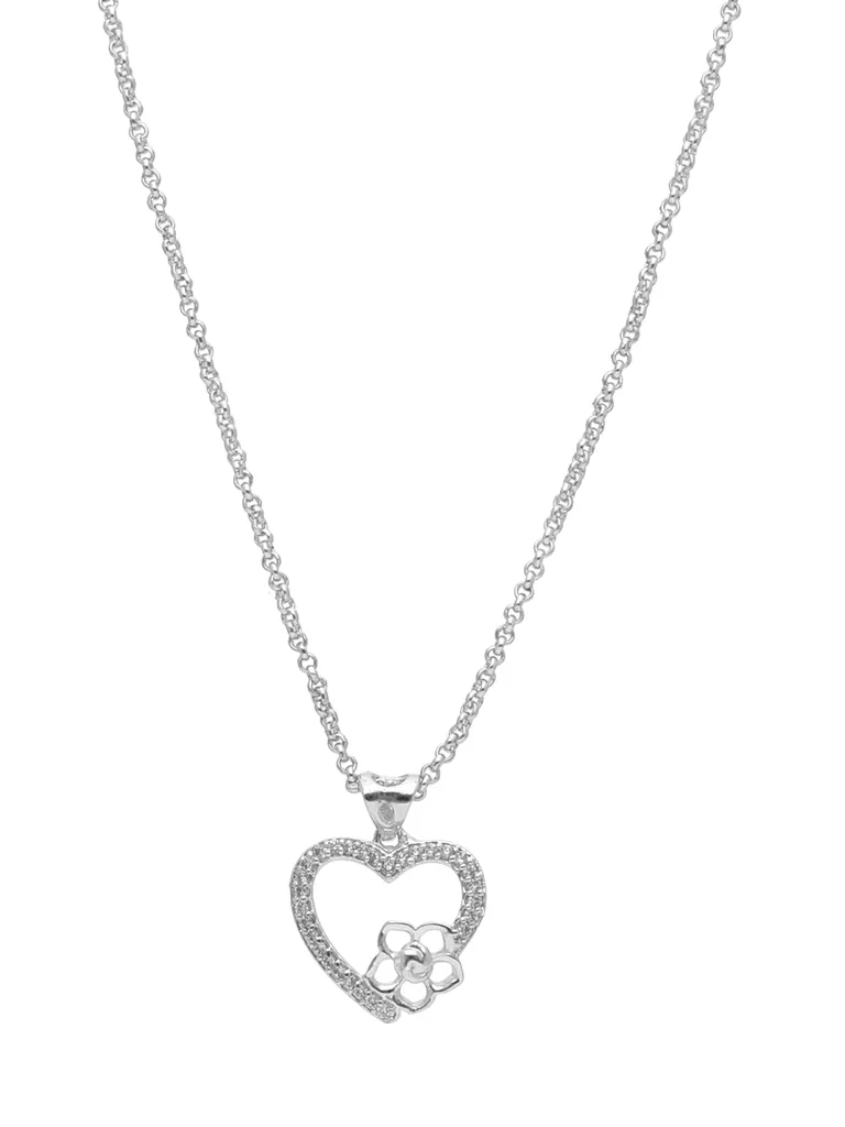 AD / CZ Heart Shape Pendant with Chain - CNB23927