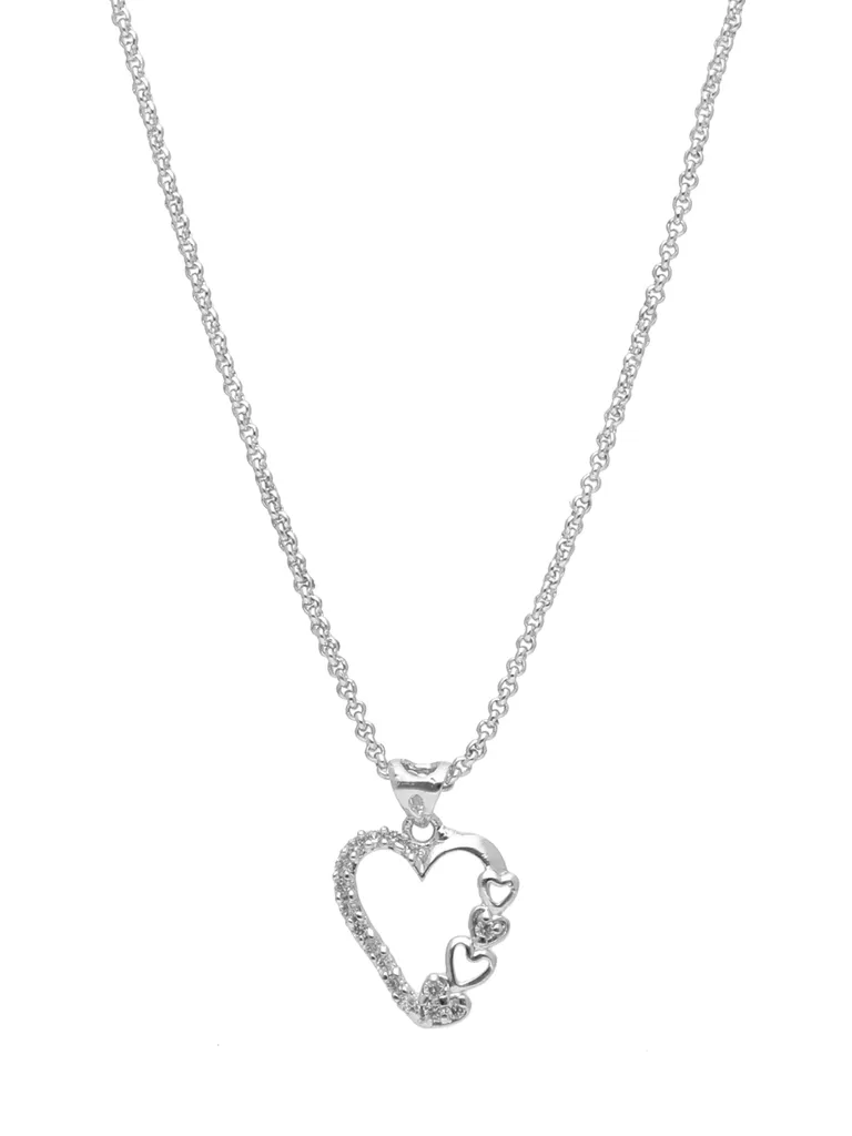 AD / CZ Heart Shape Pendant with Chain - CNB23930