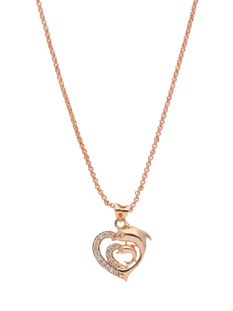 AD / CZ Heart Shape Pendant with Chain - CNB23932