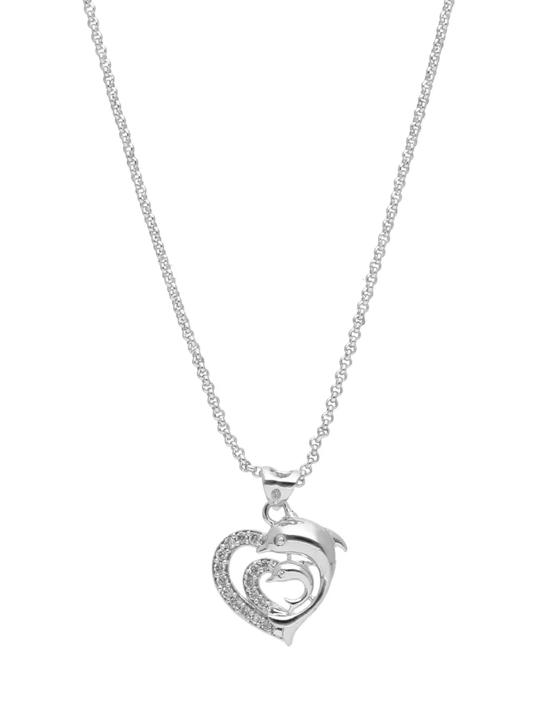 AD / CZ Heart Shape Pendant with Chain - CNB23933