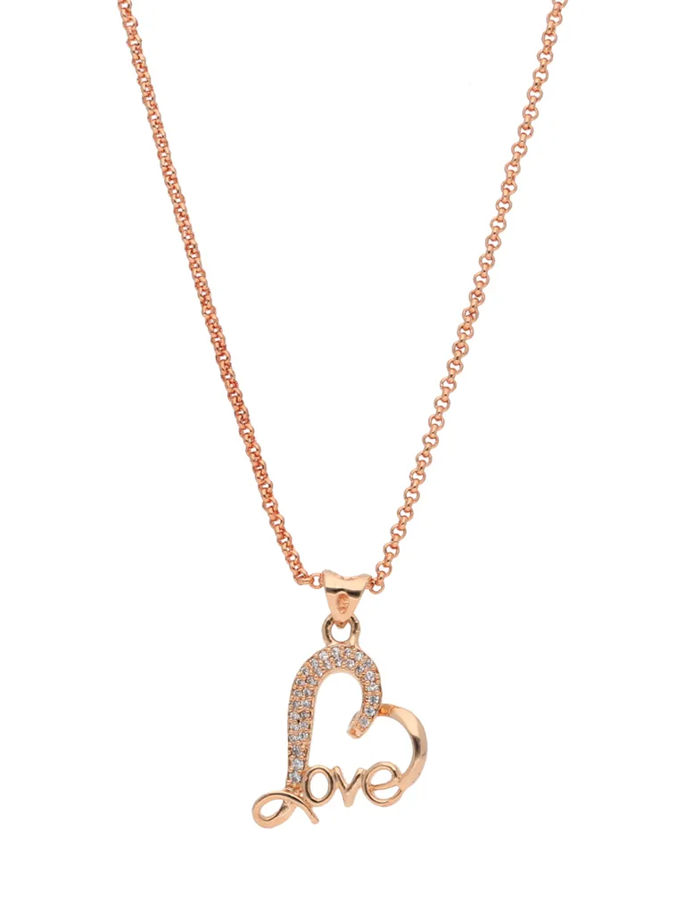 AD / CZ Heart Shape Pendant with Chain - CNB23941
