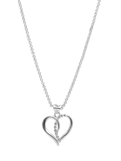 AD / CZ Heart Shape Pendant with Chain - CNB23945