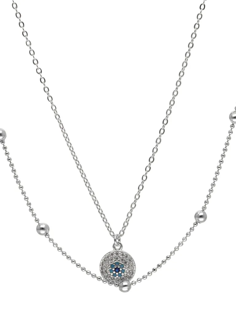 Evil Eye Pendant with Chain in Rhodium finish - CNB24270
