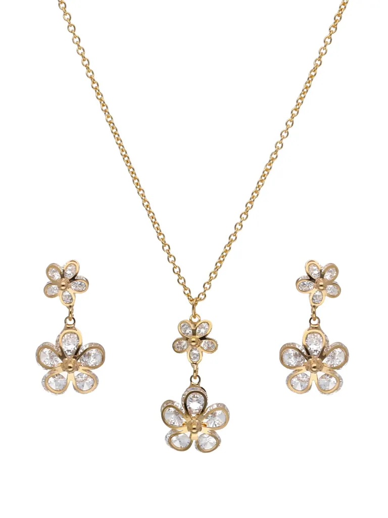 AD / CZ Pendant Set in Gold finish - CNB24190