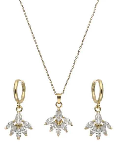 AD / CZ Pendant Set in Gold finish - CNB24204