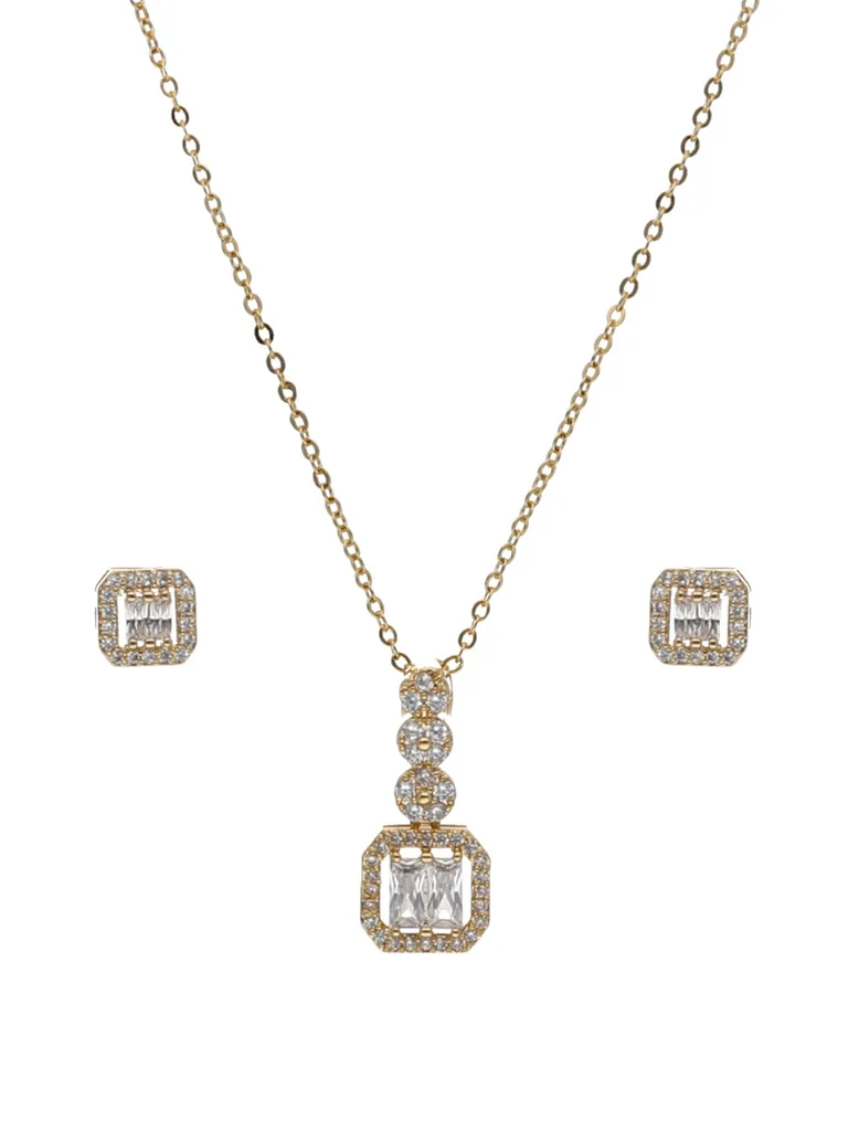AD / CZ Pendant Set in Gold finish - CNB24220