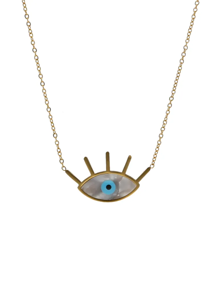 Evil Eye Pendant with Chain in Gold finish with MOP - CNB24364
