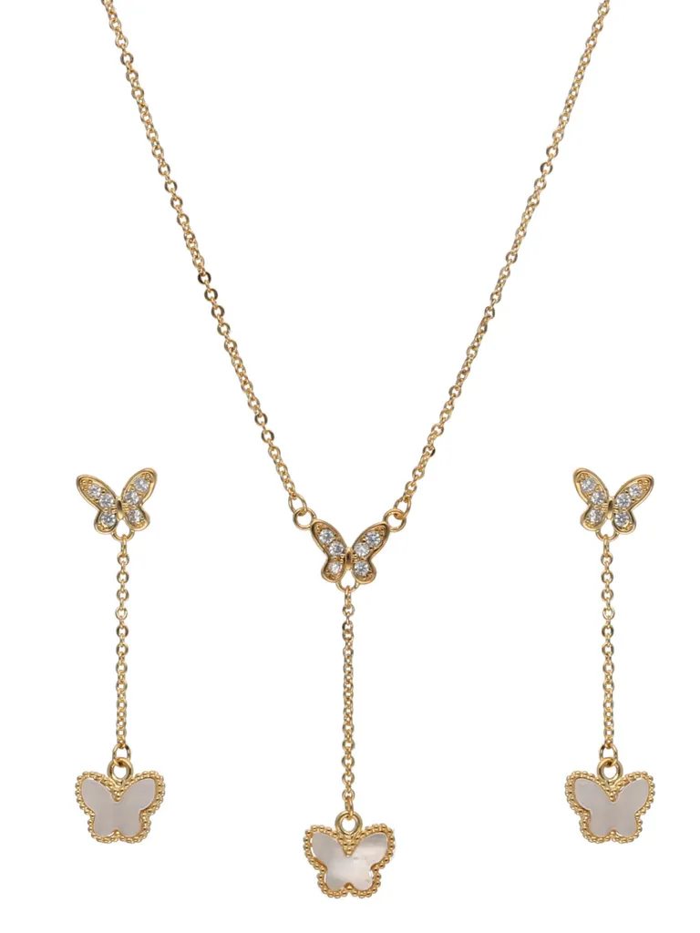 AD / CZ Pendant Set in Gold finish - CNB24209