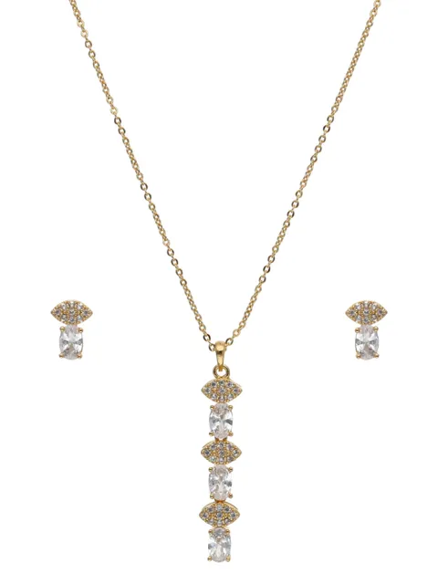 AD / CZ Pendant Set in Gold finish - CNB24216